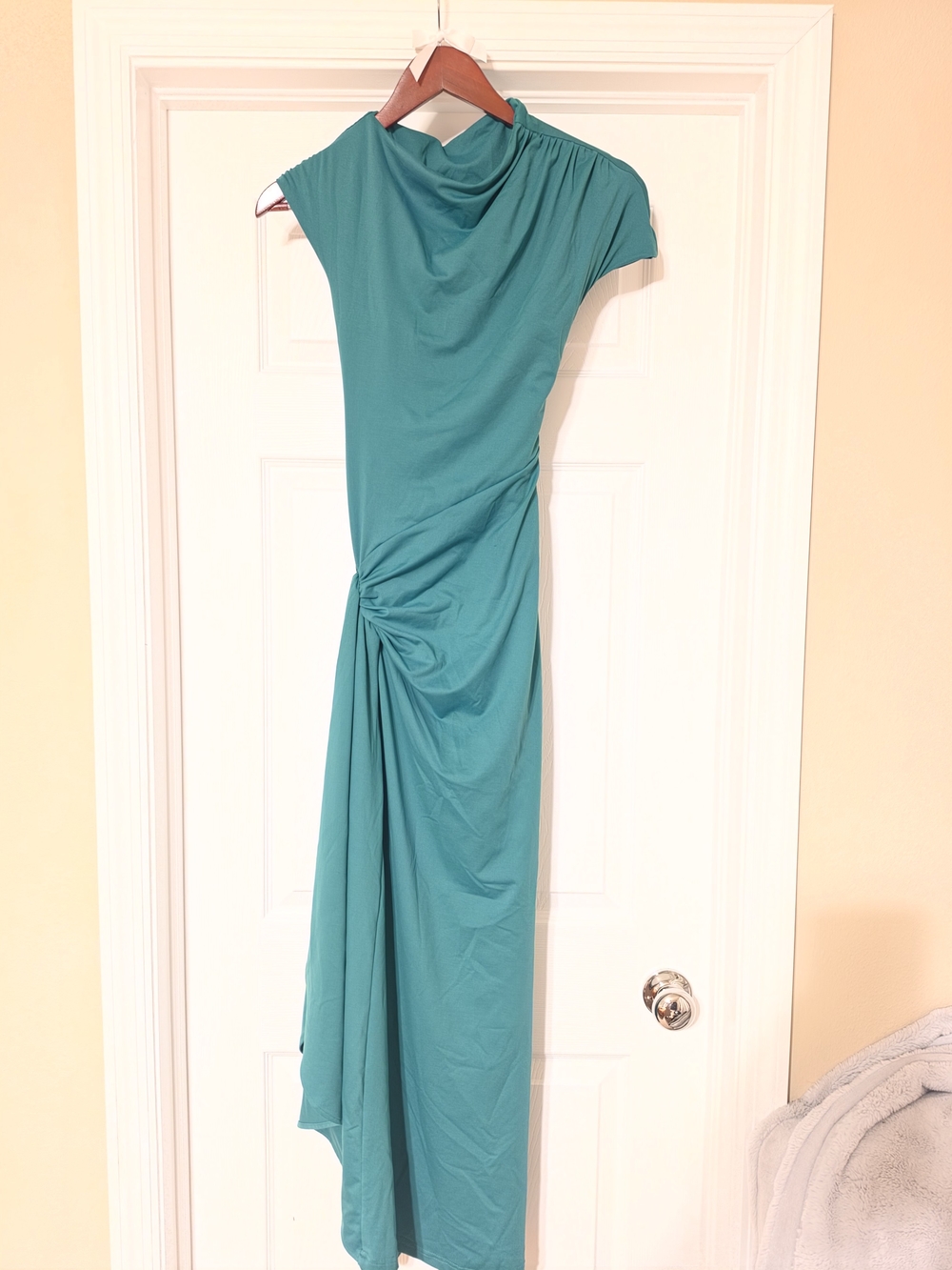 Emerald Green Ruched Maxi Dress